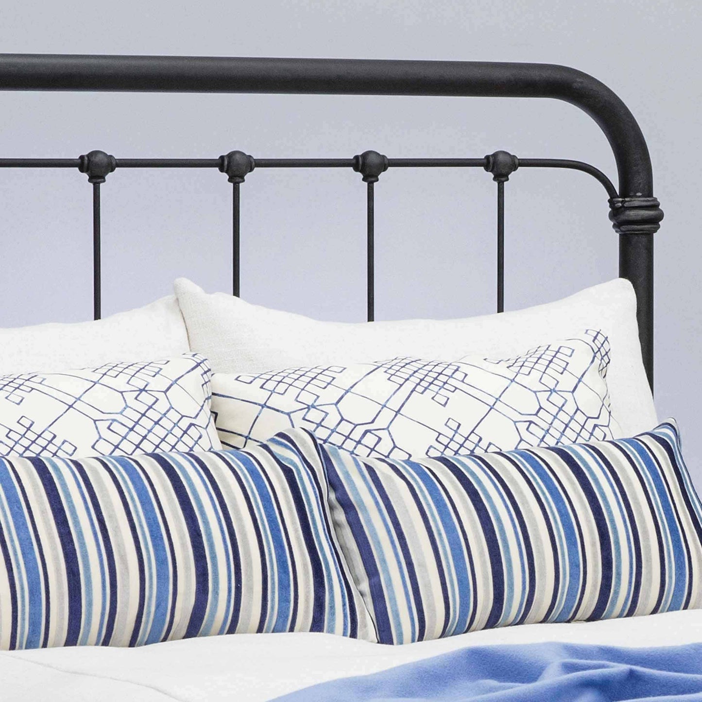 Braden Iron Headboard with Metal Surround by Esmeralda's Home Furniture