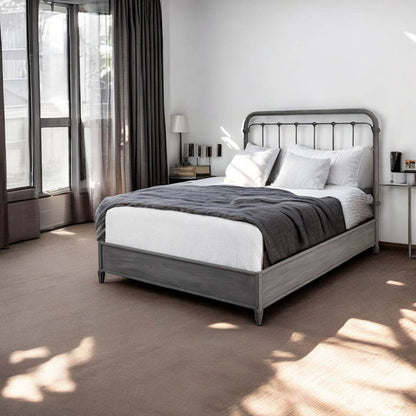 Braden Iron Headboard with Metal Surround by Esmeralda's Home Furniture