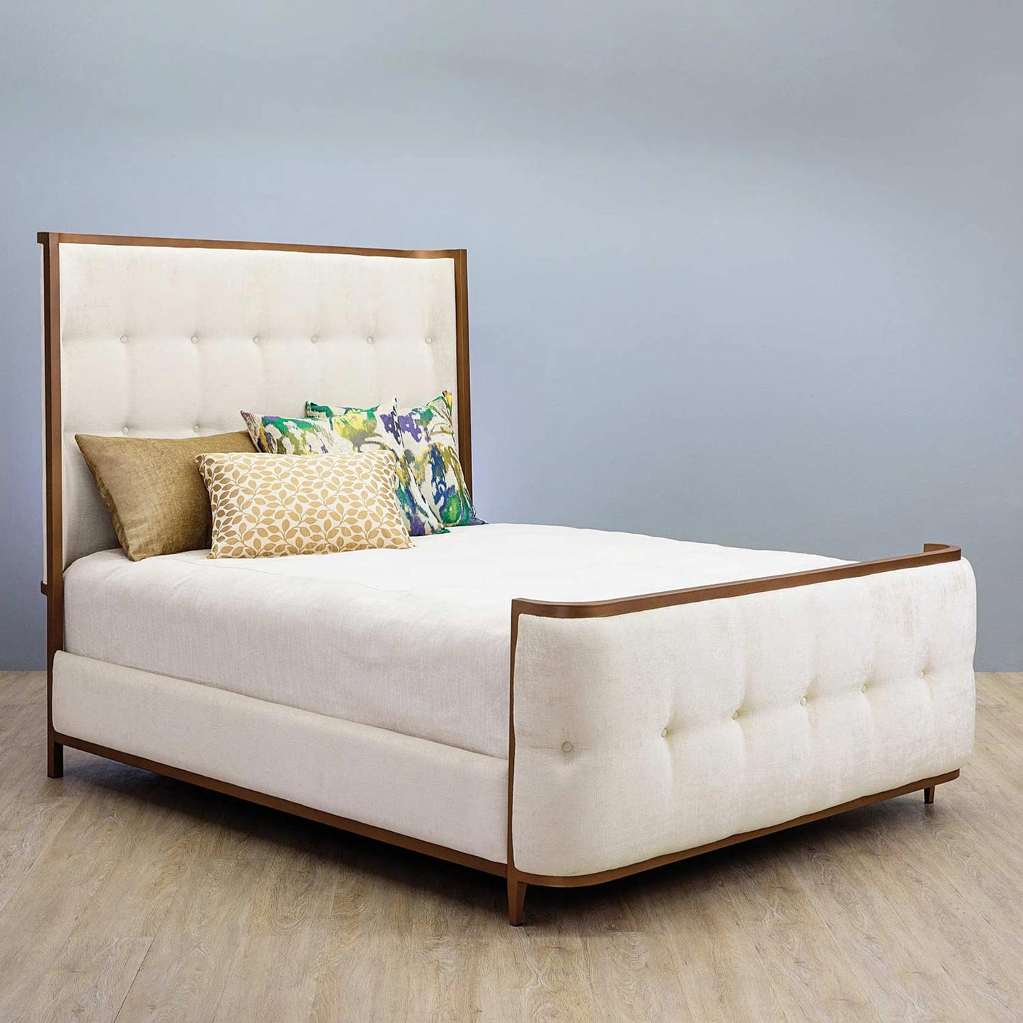 Broadway Upholstered Iron Bed by Esmeralda's Home Furniture