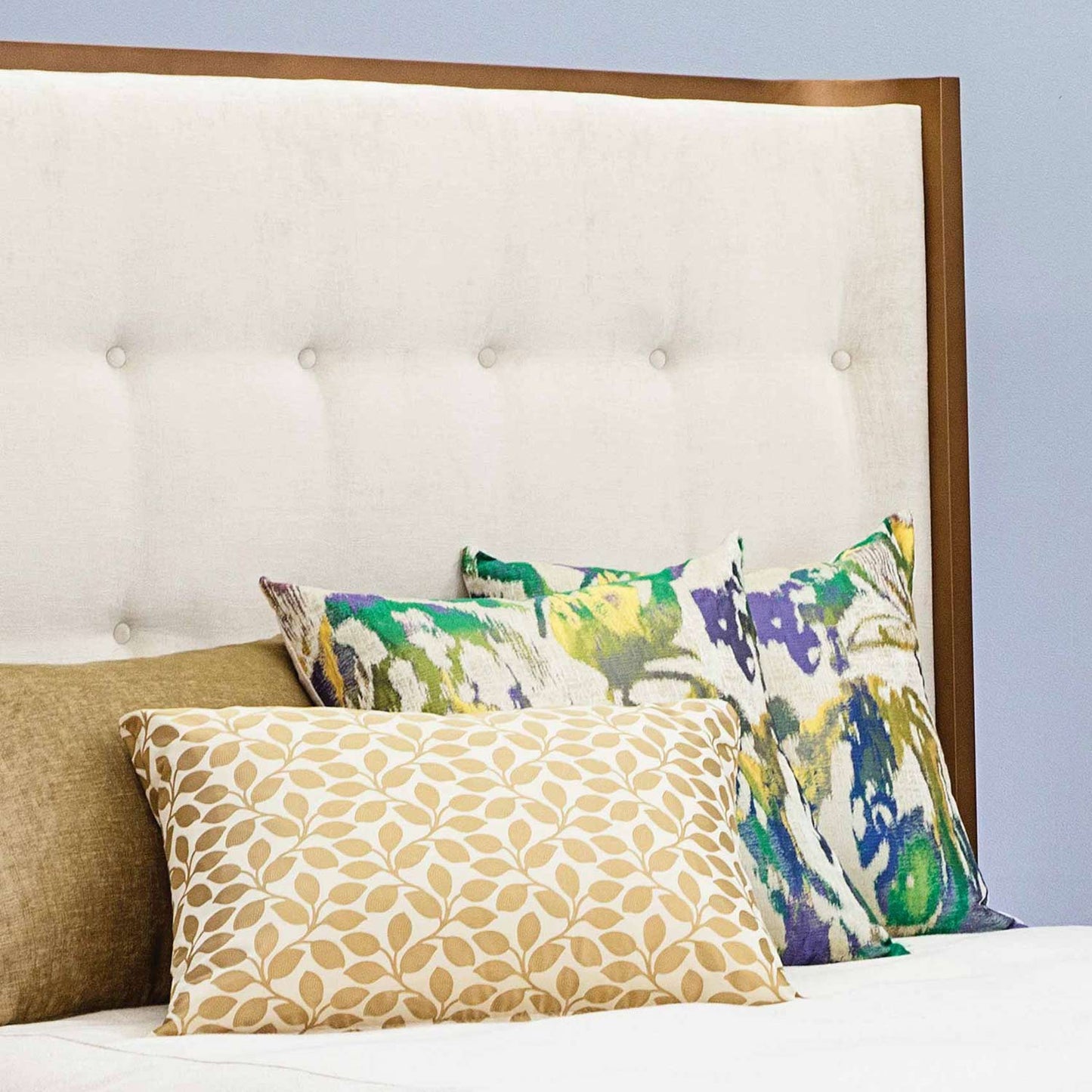 Broadway Upholstered Iron Bed by Esmeralda's Home Furniture