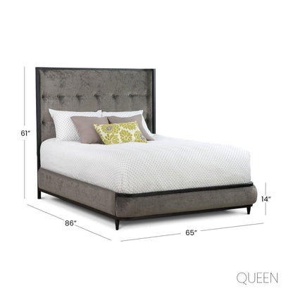 Broadway Upholstered Iron Headboard with Upholstered Surround by Esmeralda's Home Furniture