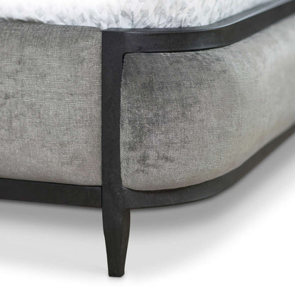 Broadway Upholstered Iron Headboard with Upholstered Surround by Esmeralda's Home Furniture