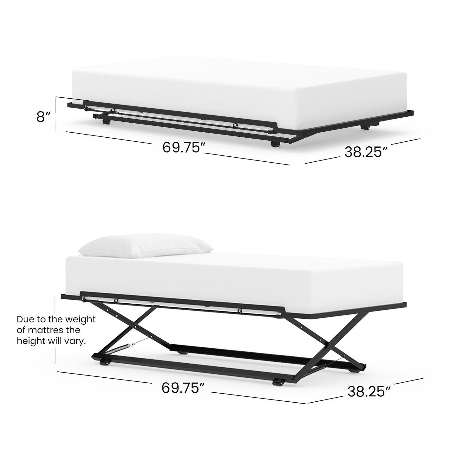 Blake Iron Trundle Bed by Esmeralda's Home Furniture