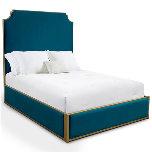 Haven Upholstered Iron Headboard with Upholstered Surround by Esmeralda's Home Furniture