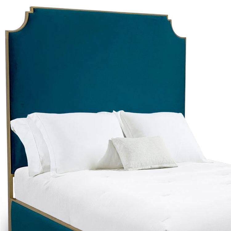 Haven Upholstered Iron Headboard with Upholstered Surround by Esmeralda's Home Furniture