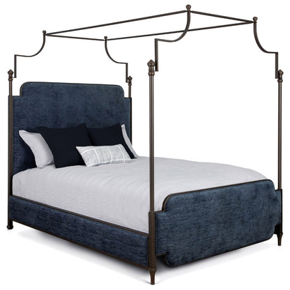 Kenton Upholstered Iron Canopy Bed with Upholstered Sides by Esmeralda's Home Furniture