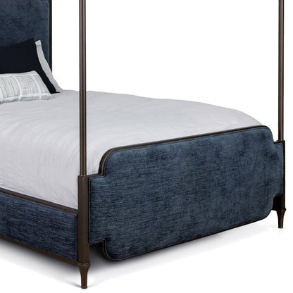 Kenton Upholstered Iron Canopy Bed with Upholstered Sides by Esmeralda's Home Furniture