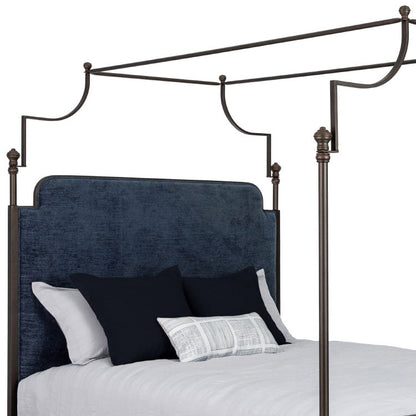 Kenton Upholstered Iron Canopy Bed with Upholstered Sides by Esmeralda's Home Furniture