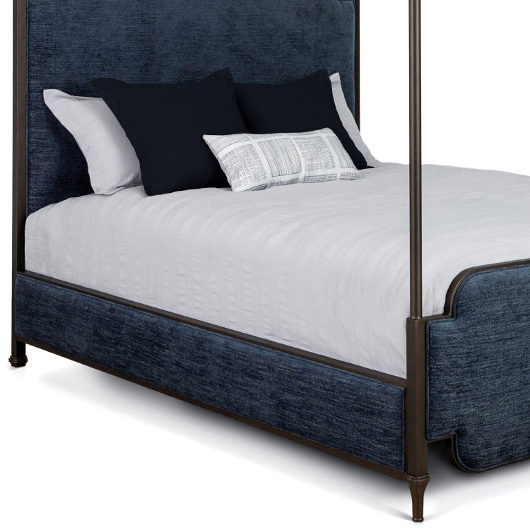 Kenton Upholstered Iron Canopy Bed with Upholstered Sides by Esmeralda's Home Furniture