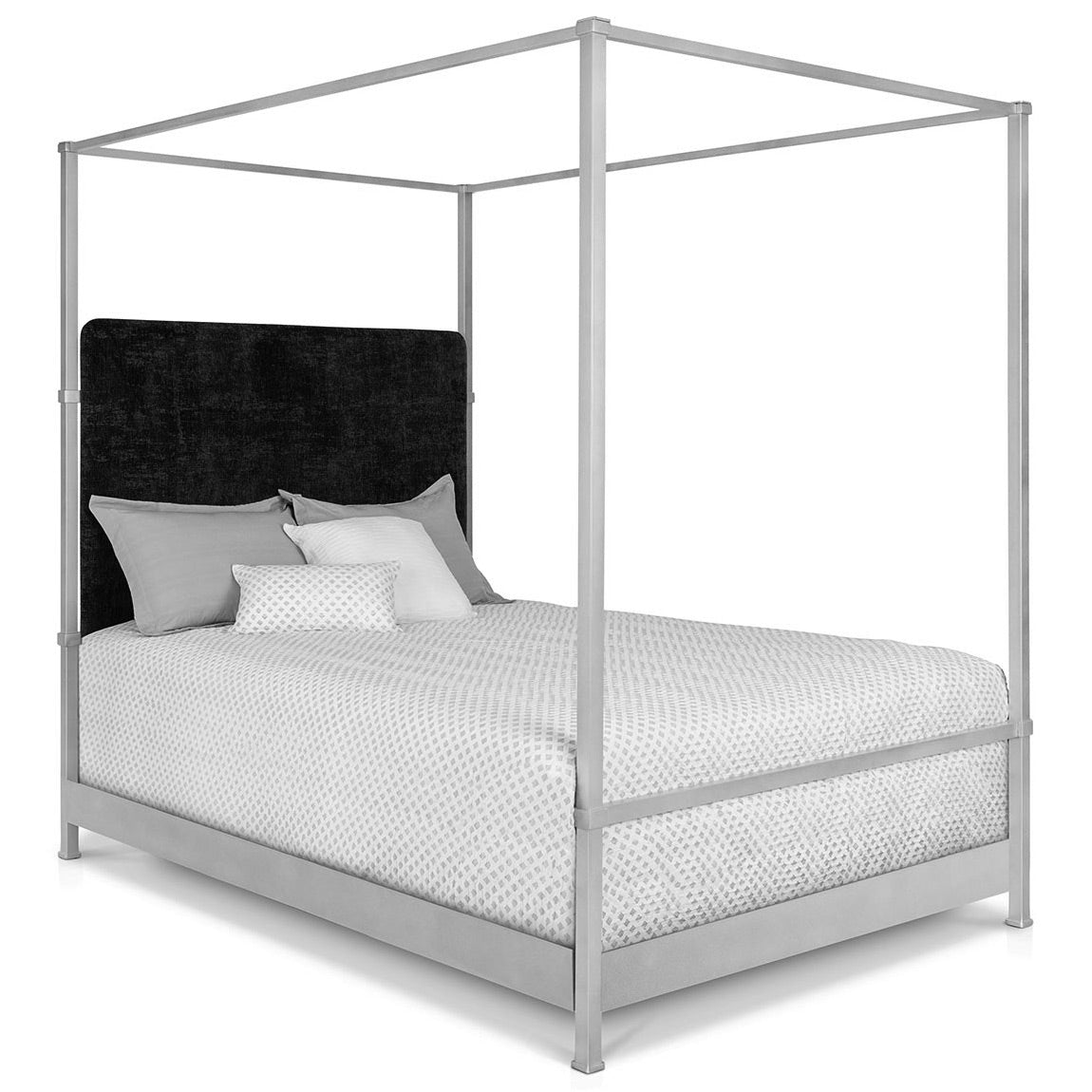 Quincy Upholstered Iron Canopy Bed by Esmeralda's Home Furniture