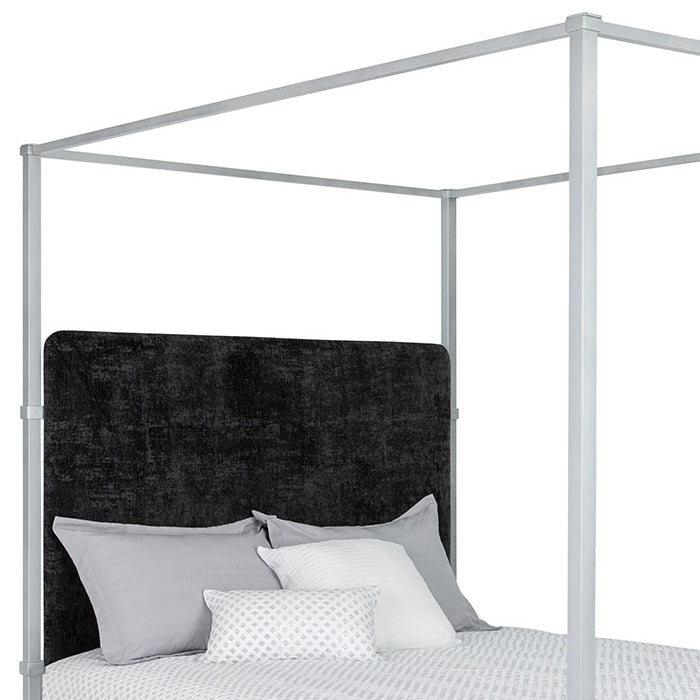 Quincy Upholstered Iron Canopy Bed by Esmeralda's Home Furniture
