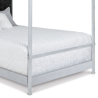 Quincy Upholstered Iron Canopy Bed by Esmeralda's Home Furniture