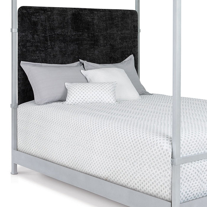 Quincy Upholstered Iron Canopy Bed by Esmeralda's Home Furniture