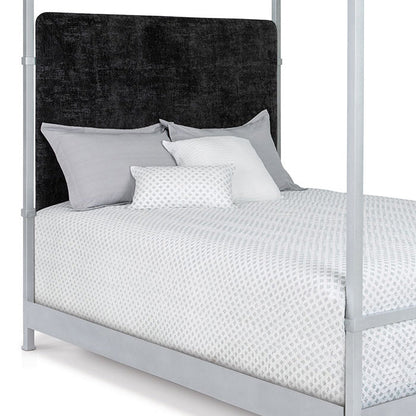 Quincy Upholstered Iron Canopy Bed by Esmeralda's Home Furniture