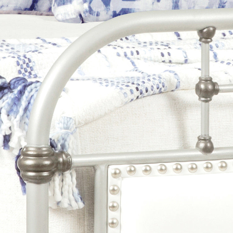 Rochester Upholstered Iron Bed by Esmeralda's Home Furniture