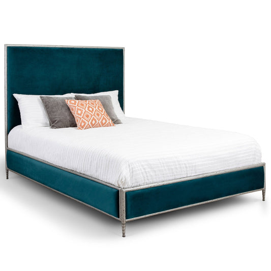 Royce Hammered Iron Upholstered Headboard with Upholstered Surround by Esmeralda's Home Furniture