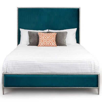 Royce Hammered Iron Upholstered Headboard with Upholstered Surround by Esmeralda's Home Furniture