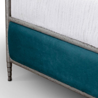 Royce Hammered Iron Upholstered Headboard with Upholstered Surround by Esmeralda's Home Furniture