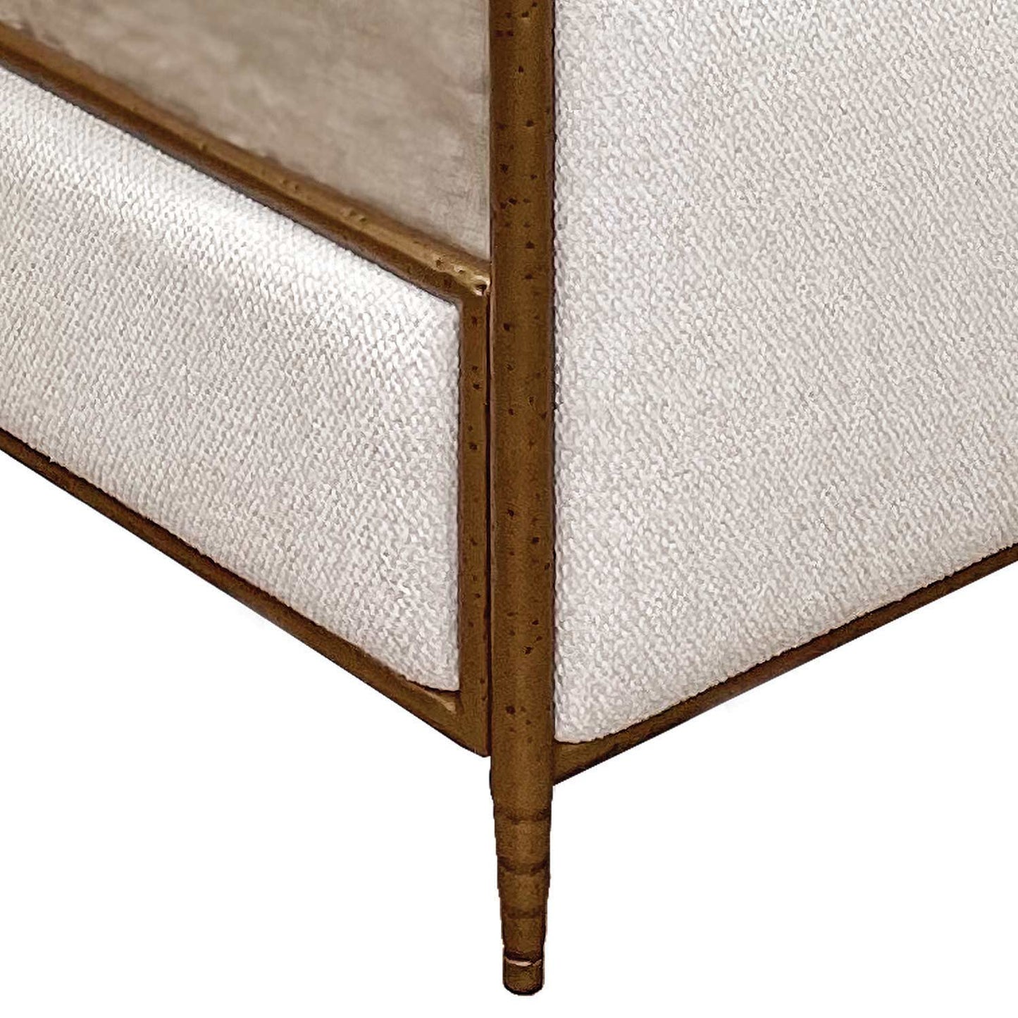 Royce Hammered Iron Upholstered Canopy Bed by Esmeralda's Home Furniture