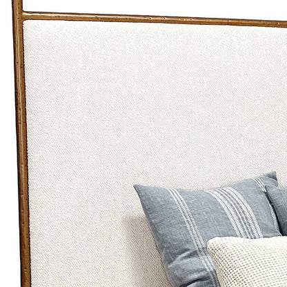Royce Hammered Iron Upholstered Canopy Bed by Esmeralda's Home Furniture