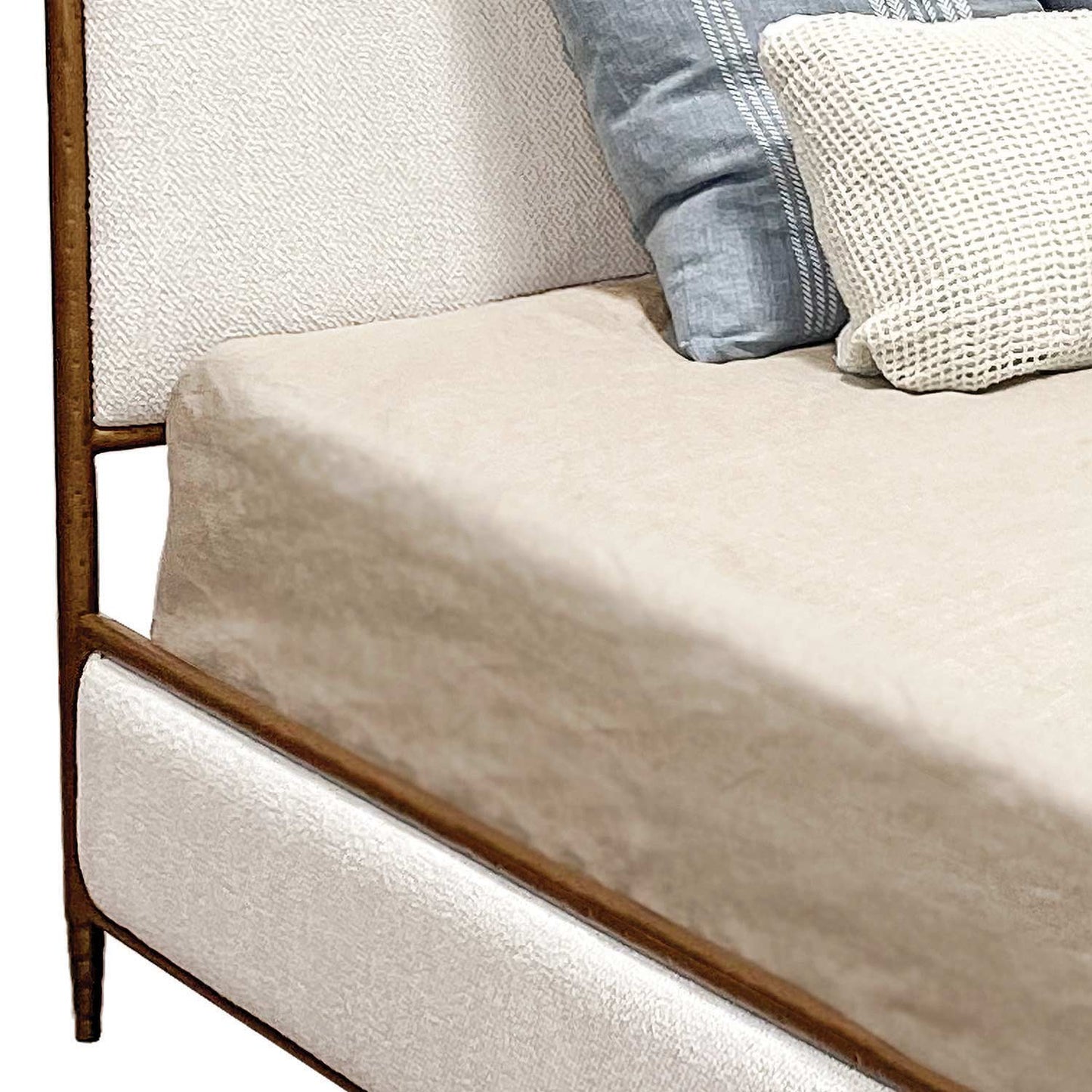 Royce Hammered Iron Upholstered Canopy Bed by Esmeralda's Home Furniture