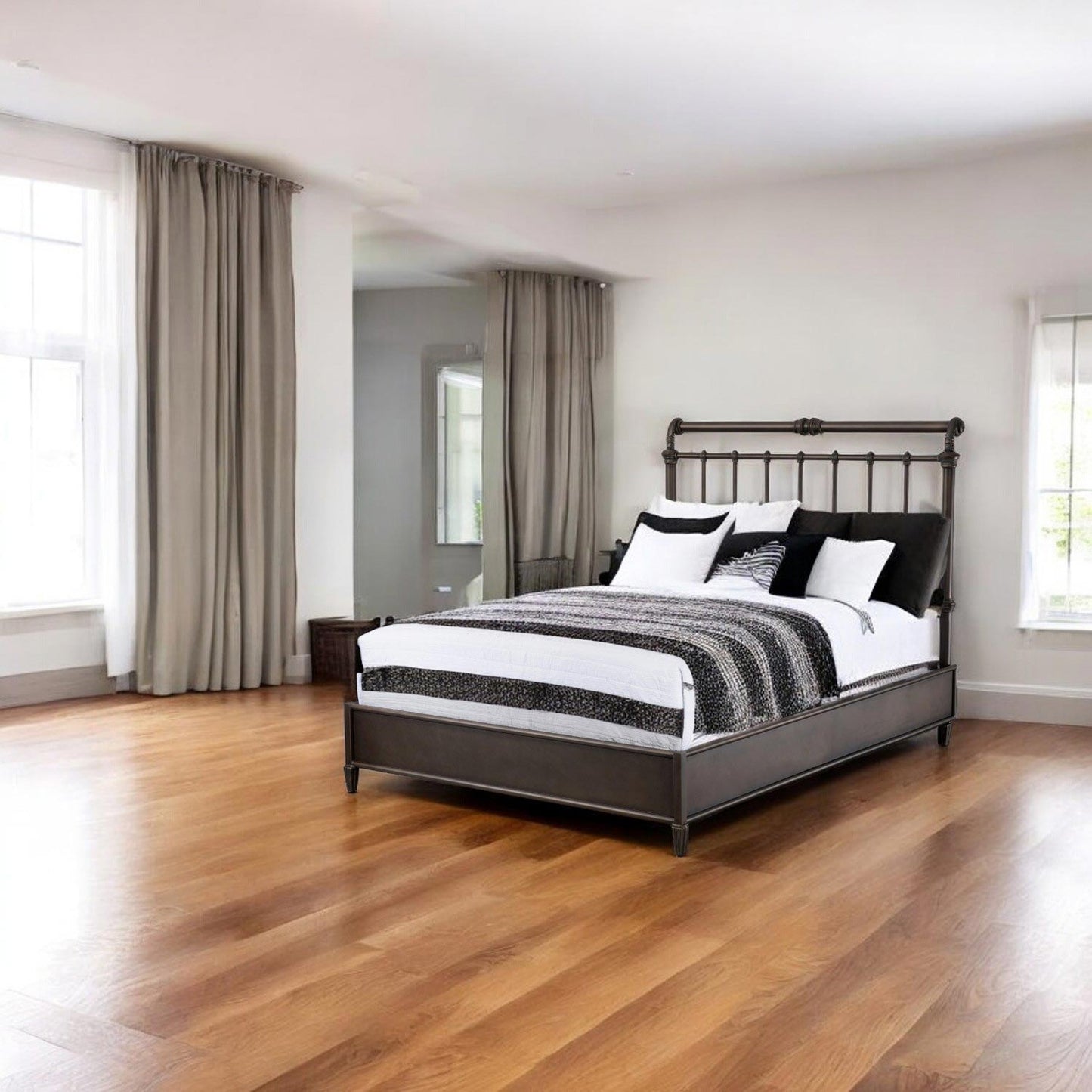Sheffield Iron Headboard with Metal Surround by Esmeralda's Home Furniture